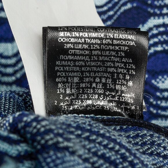 Mary Katrantzou PF/16 Swisher Blue Sleeveless Wavy Print Knit Dress - Picture 10 of 12